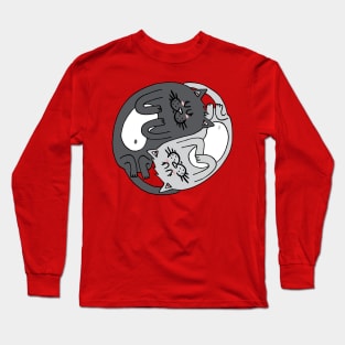 Yin & Yang cats - black & white Long Sleeve T-Shirt